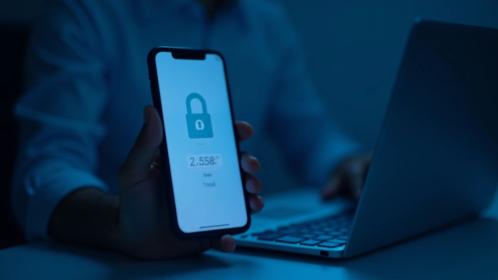 Viedtālrunis ar divfaktoru autentifikācijas kodu, blakus biometriskās atslēgas ikona